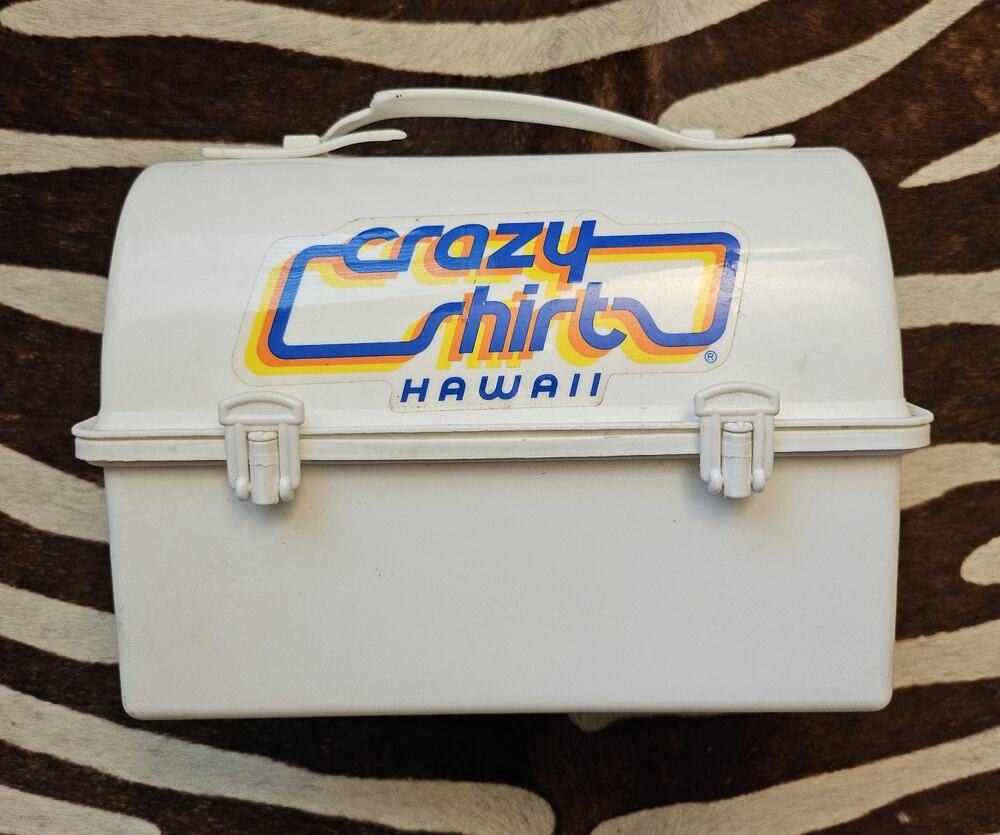Vintage Crazy Shirt Hawaii Plastic Domed Lunch Box *Notes*